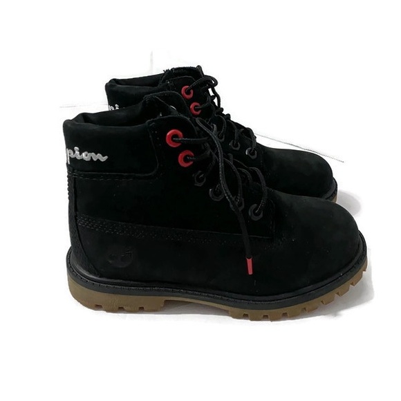Timberland Black Water Poof Suede Boots Boy Size 12 Great Condition - Picture 1 of 6